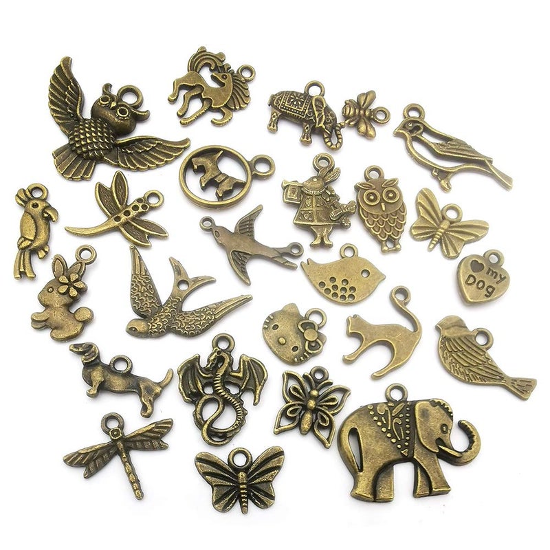 WOCRAFT 100pcs Bulk Lots Mini Antique Bronze Charms for Jewelry Making Supplies DIY Craft Material Accessories Bracelet Earring Charms Wholesale (HK421) - Image 3